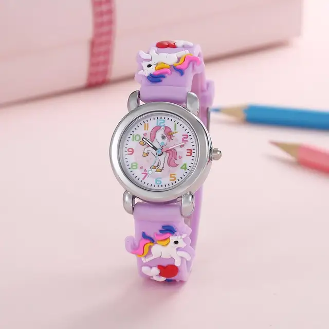 New Fashion Colorful Cartoon Unicorn Student and Children’s Watch Quartz Watch Electronic Watch 1