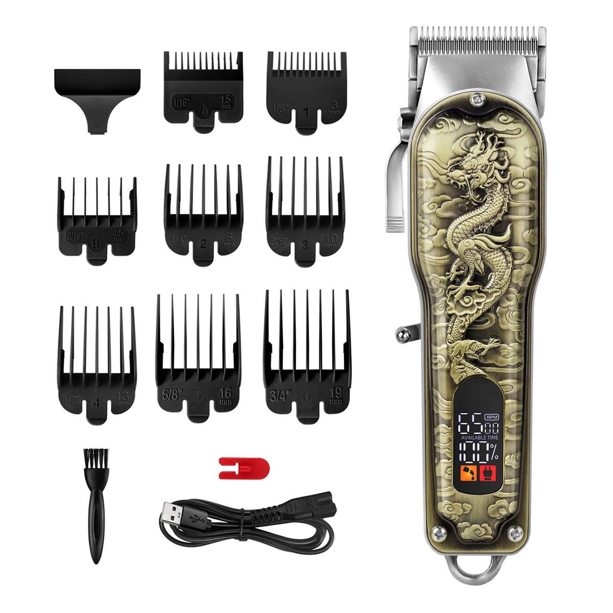 KIKIDO-KK-808-men-s-Hair-Clippers-Gold-dragon-design-Electric-hair ...