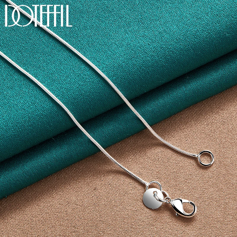 DOTEFFIL 925 Sterling Silver Smooth Matte Beads Snake Chain Necklace For Women Man Fashion Wedding Party Charm Jewelry