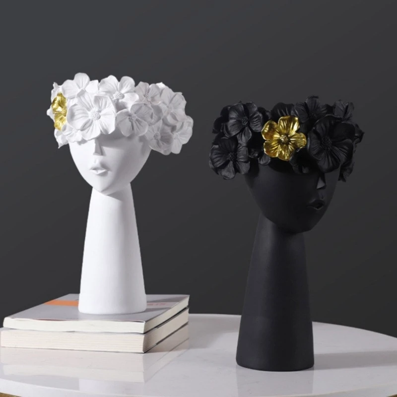 MXME 3D Girl Silicone Flower Pots Mold Concrete Candlesticks Pen Holder Molds Planter