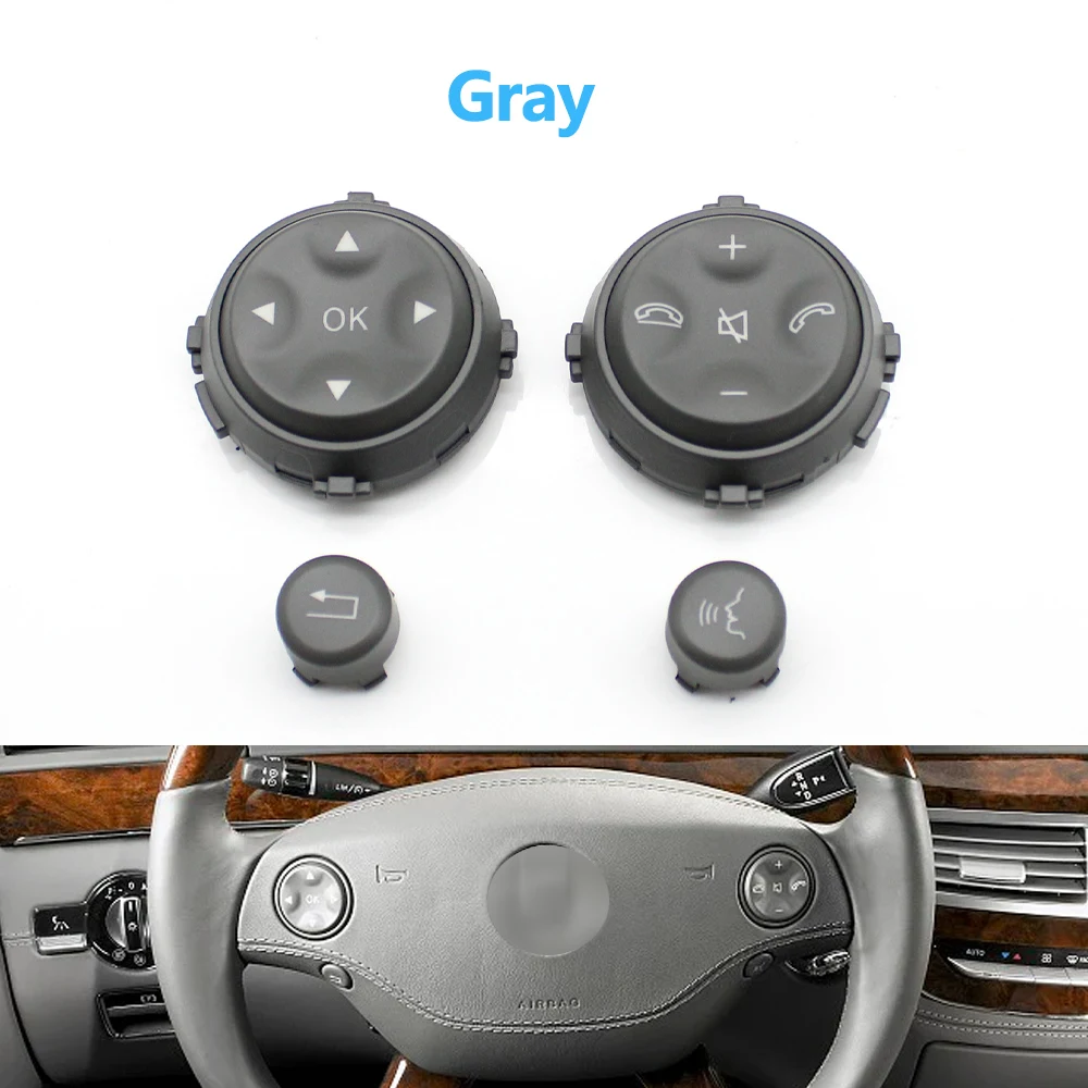 Auto-Multifunktionslenkrad-Druckknopf abdeckung für Benz W221 W216 CL Klasse S280 S300 S350 S400 S600 2004-2009 – Detail 6