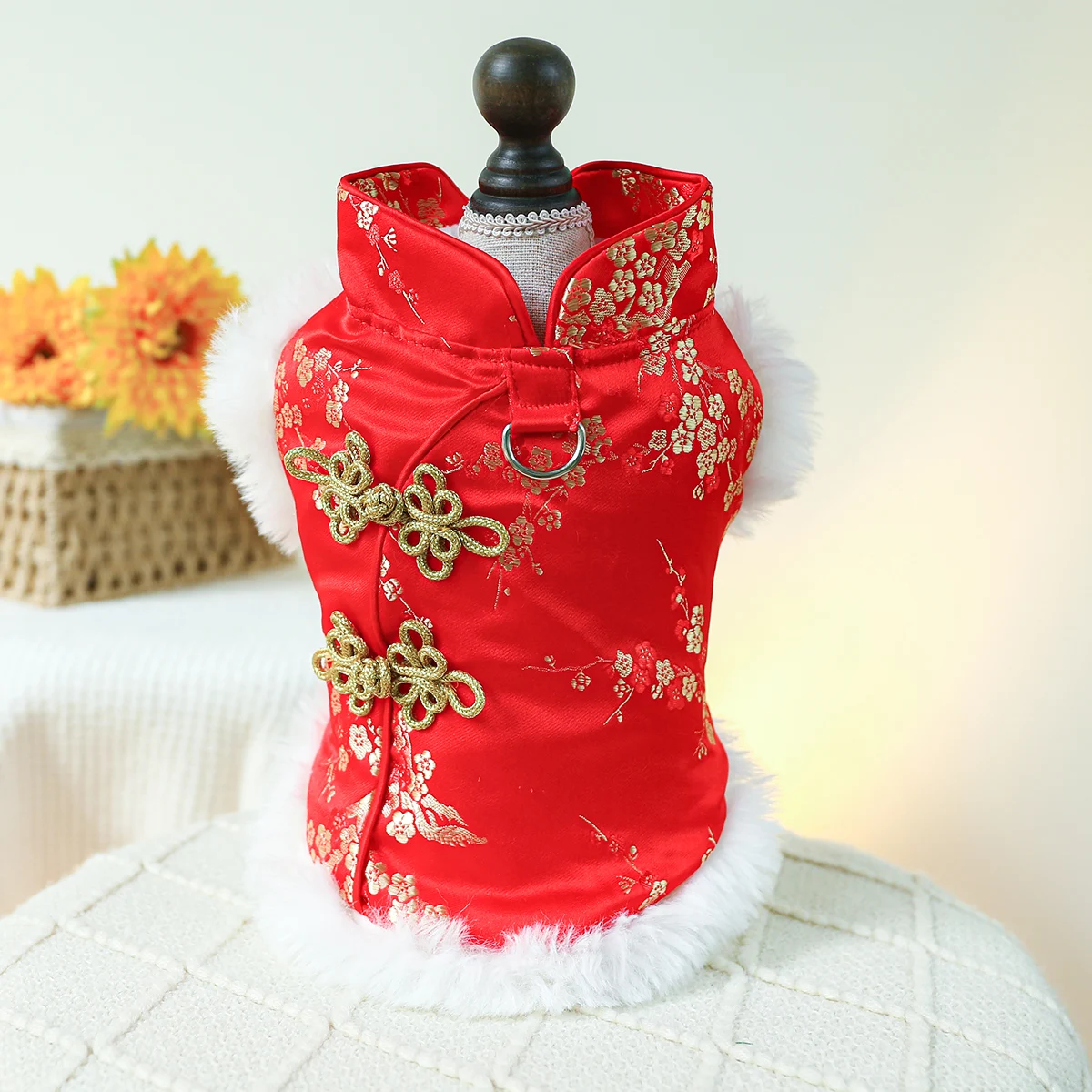 Dog Clothes Accessories Tang Dress Gauze Skirt For Small/Medium Dog Yorkshire Autumn/Winter Puppy Cat Pet Cute Costume Vest Coat