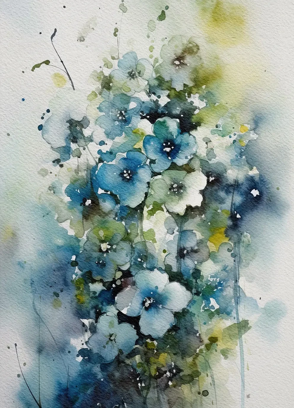 Wildflower Meadow Watercolor Canvas Art - Daisy, Thistle, Forget-Me-Not & Daffodil Wall Decor