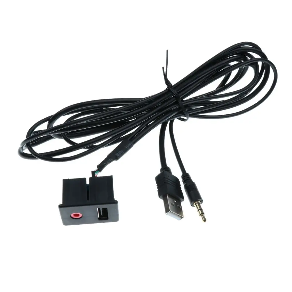 USB AUX 케이블 변환기 자동차 오디오 시스템용 신뢰할 수 있는 패널 마운트 확장 어댑터 3.5mm 잭