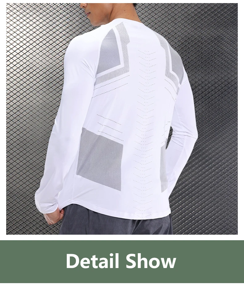Men Compression Shirt - Long Sleeve Running Gym Top With Moisture Wicking Fabric