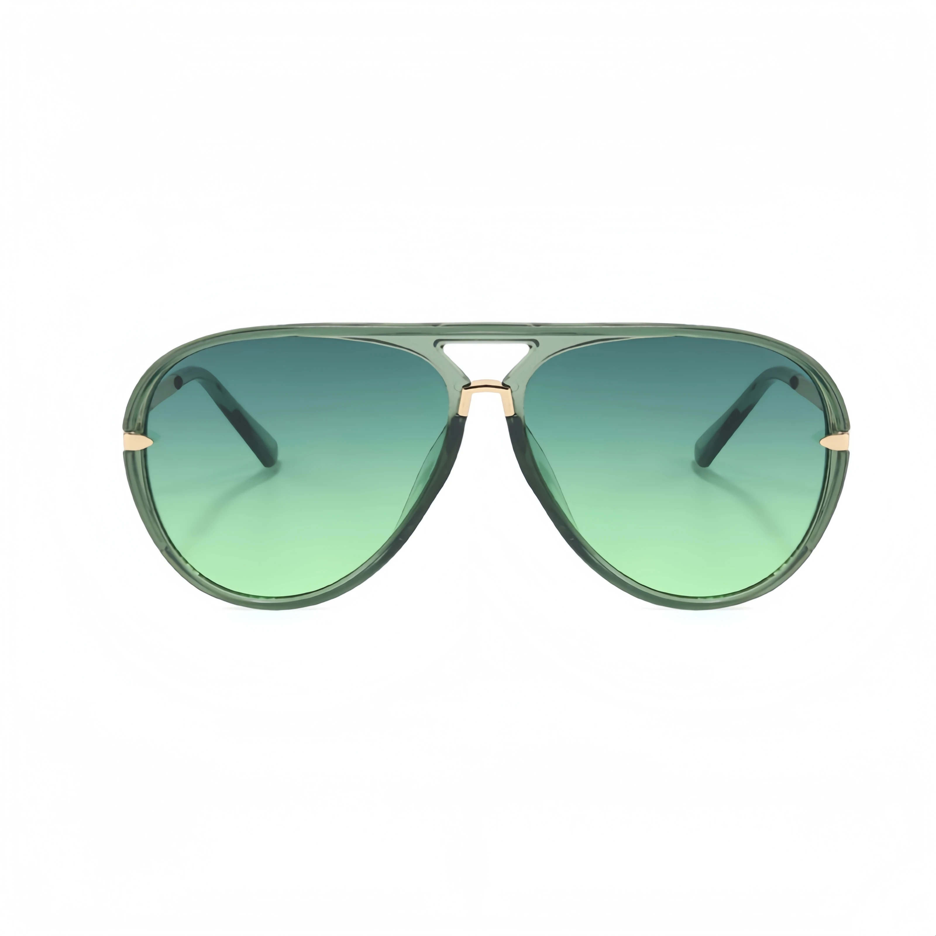 Chic Unisex Double-Bridge Aviator Sunglasses with UV Protection, European and American Street Style