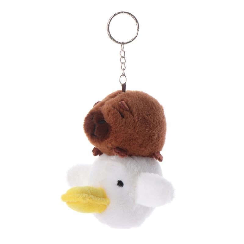 

1Pc Flying Capybara Keychain Pendant Plush Toy Water Guinea Pig Duck Keyring Animal Filling Doll Backpack Charms Car Bag Decor