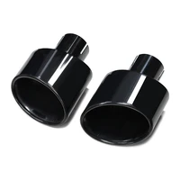 2pcs/lot 304 Stainless Steel Universal Car Exhaust Tailpipe 140mm Outlet Rolled Oval Slant Muffler Tail Pipe For Auto Cars