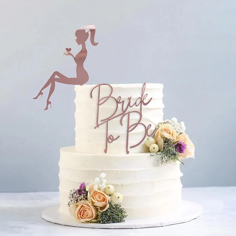Bride To Be Love Heart Cake Toppers Gold Acrylic Wedding Cake Bridal Wedding Party Dessert Baking Decorations Engagement cake topper,cake decorations,cake toppers