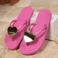 Summer Women Flip-Flop Hearts Design Slippers Clogs Casual Outdoor Beach Sandals Garden Shoes Female Indoor Home Slides Shoes 43