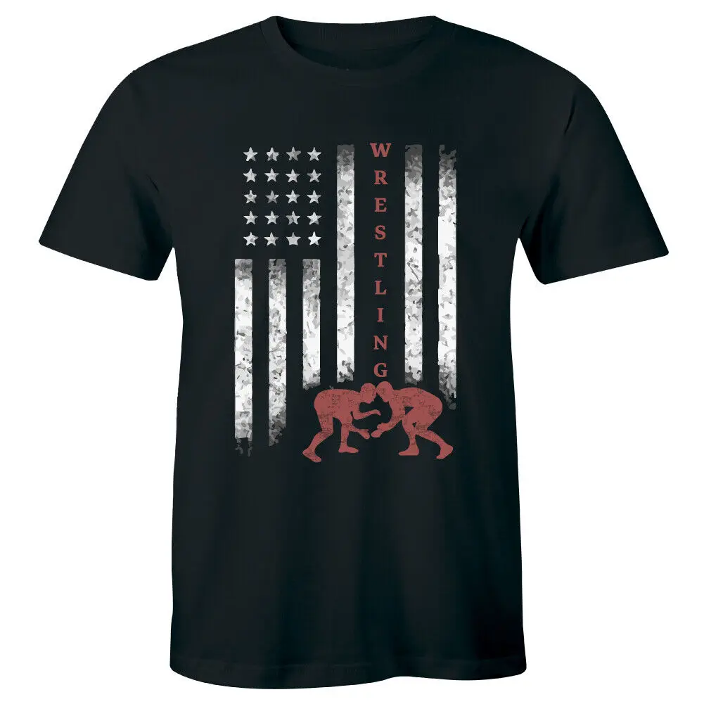 American Usa Flag Wrestling Sports Fight New Men'S Shirt Game Victory Casual Tee