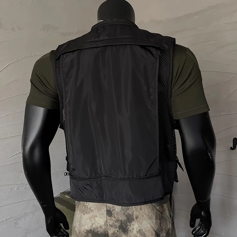 Men's Sleeveless V-neck Multi Pocket Vest For Summer Photography Fishing Outdoor Leisure Mountaineering fashionable vests sleeveless vests sleeveless vest