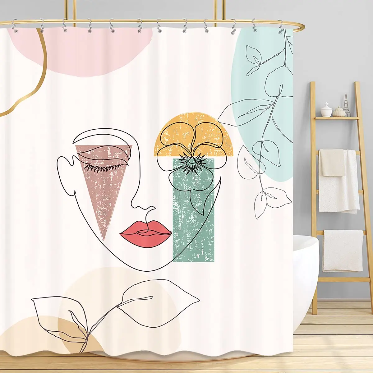 ansvar Synlig Duplikere Fabric Shower Curtain,Art Decor Human Face White Waterproof Long Shower  Curtain for Bathtub Bathroom Luxury Spa Decor with Hook - AliExpress