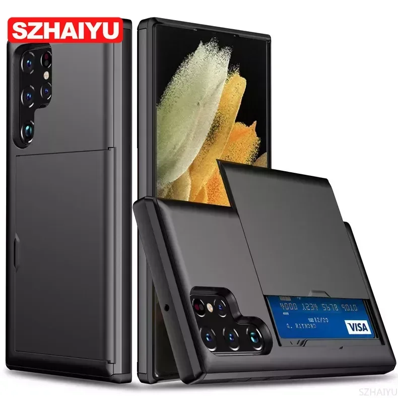 Premium Wallet Phone Case with Card Holder - Shockproof Heavy Duty Cover