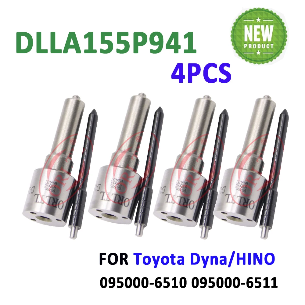

4PCS Diesel Nozzle DLLA155P941 Fuel Injector Sprayer DLLA 155 P 941 For Toyota Dyna Hino 300 095000-6510 23670-79015 23670-E0080