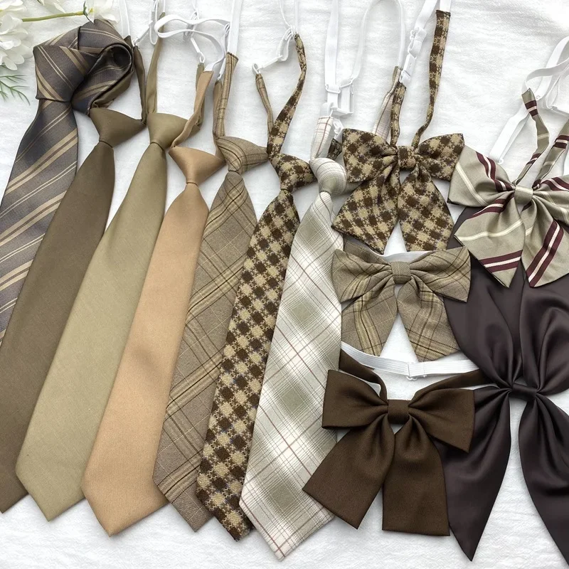 

Brown Khaki Tie Vintage Free Tie A Few Things Striped Thousand Birds Plaid Collar Coffee-plaid Shirt Bow Tide