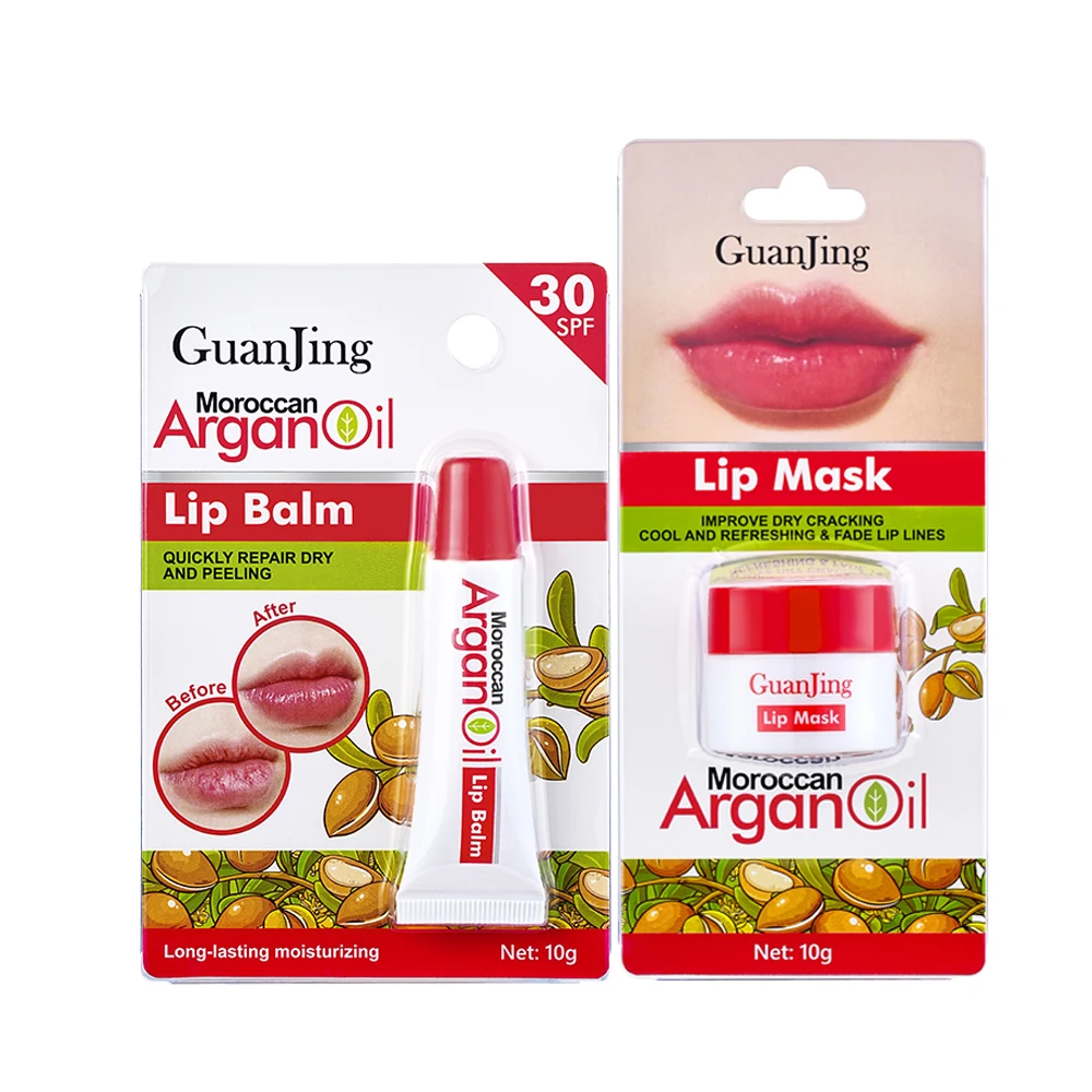 GuanJing Vitamin E Lip Balm 10g Moisturizing Lip Mask Cream Moroccan Argan Oil Lip Gloss Skin Care Quickly Repair Dry 6