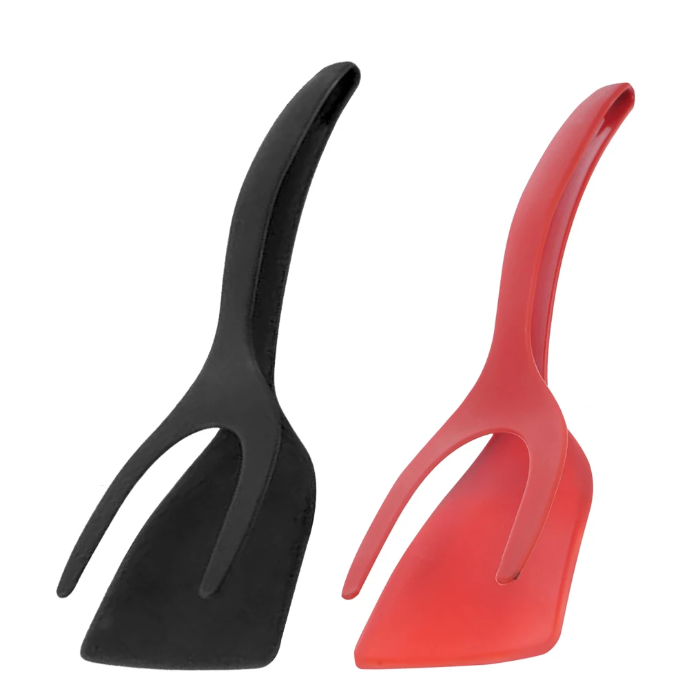 

2 Pack 2 in 1 Grip and Flip Spatula Tongs Egg Flipper Tong Pancake Fish French Toast Omelet Making for Home Kitchen Cooking Tool