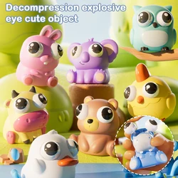 Cartoon Animals Eye Popping Squeeze Toy Hippo Rabbit Koala Owl Chicken Prank Toy Pinch Kneading Toy Stress Reliever Toys
