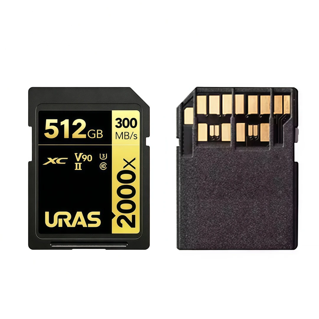 고속 2000x SD 메모리 카드 512GB 256GB 128GB 64GB UHS-II C10 U3 V90 SDXC 카드 풀 HD 8K 비디오 최대 300MB/s 카메라용