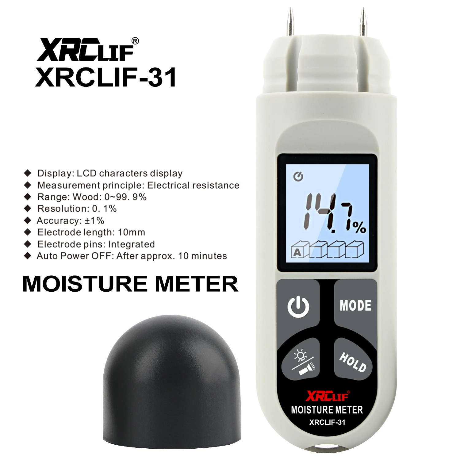 Xrclif Wood Moisture Meter Hygrometer Timber Damp Detector Tree Density