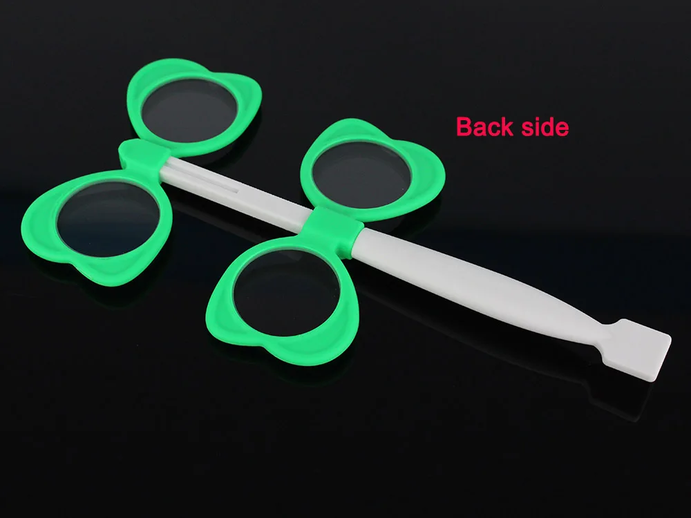 1pc Kids Plastic 4-Lens Confirmation Test Ophthalmic Flipper Eye Trainer Optometry Tool Green Color