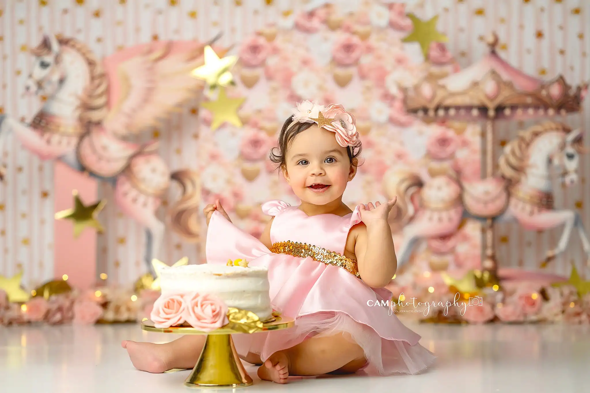 Baby Cake Smash Photo Backdrop – 6x4ft Vinyl Background For Birthday Photography, Newborn Portrait Studio Props