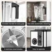 Mixeur et Broyeur 2-en-1 Haute Vitesse 2,5 L, Mixeur de Comptoir 9500 W, Préparateur de Smoothies à 8 Lames, Robot Culinaire 24 000 tr/min pour Cuisine 7