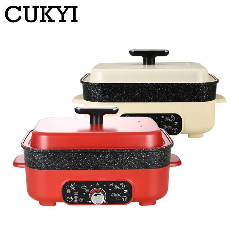 4L Multifunctional Electric Hotpot Thermostatic Multicooker Non-stick Skillet Frying pan Food Steamer barbecue grill Soup stewer 5
