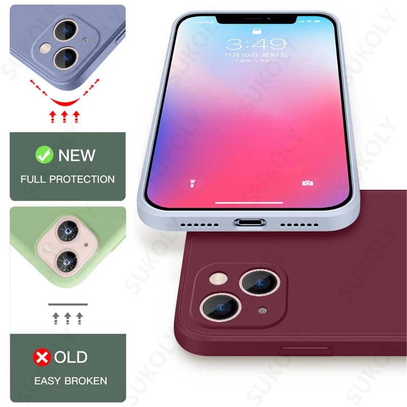 iPhone Case Phone Case Phone Protector Cover For iPhone 16 14 15 Pro Max Case Luxury Original Silicone Full Protect Soft TPU Cover For iPhone 11 12 13 16 Pro Phone Cases
