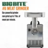 Products BigBite #12 Meat Grinder and Grinder Foot Switch Bundle, 0.75 HP Stainless Steel Electric Meat Grinder Machine 2
