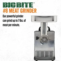 Products BigBite #12 Meat Grinder and Grinder Foot Switch Bundle, 0.75 HP Stainless Steel Electric Meat Grinder Machine 2