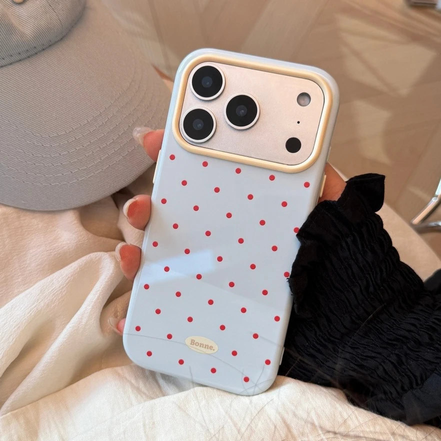 Candy Color Polka Dots Shockproof Bumper Phone Case - Soft & Cute Macaron Cover