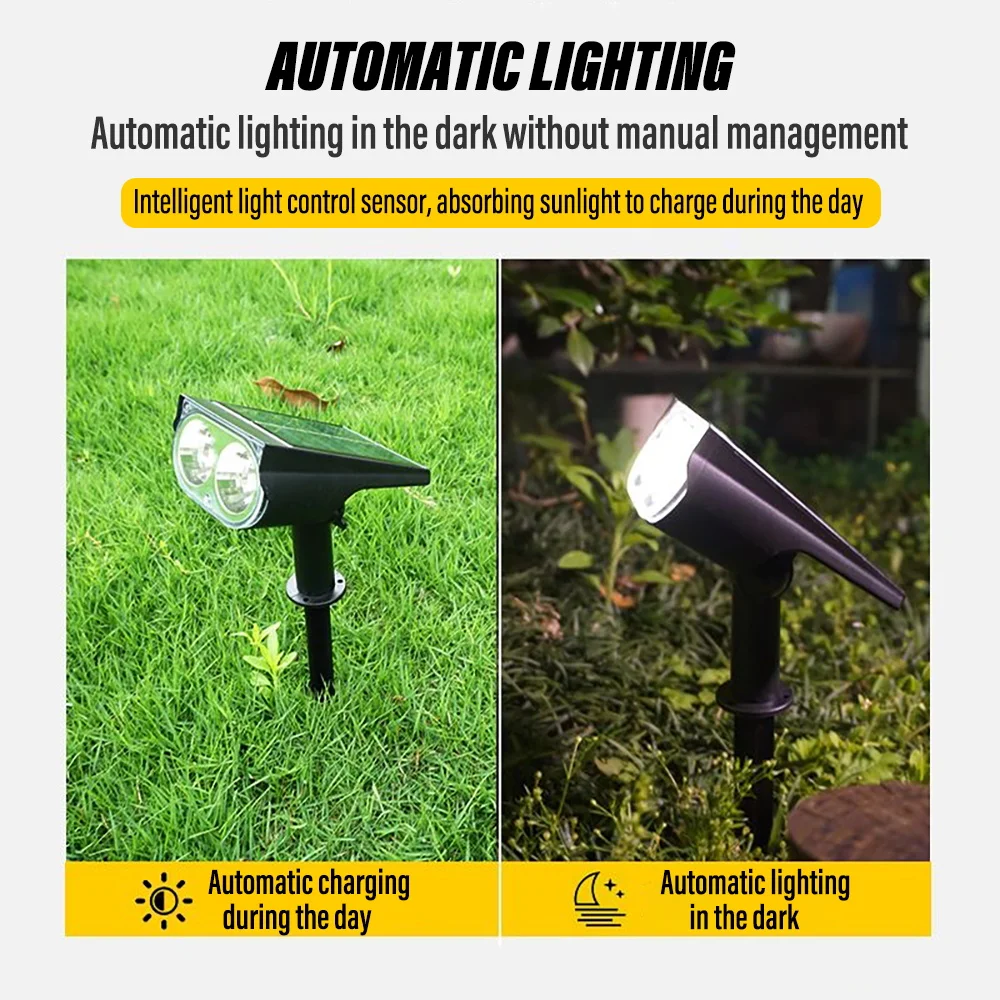 Solar outdoor lawn spotlight, Plug-in lamp, Landscape garden wall light , Suitable for patio, Garden, Wall, Road