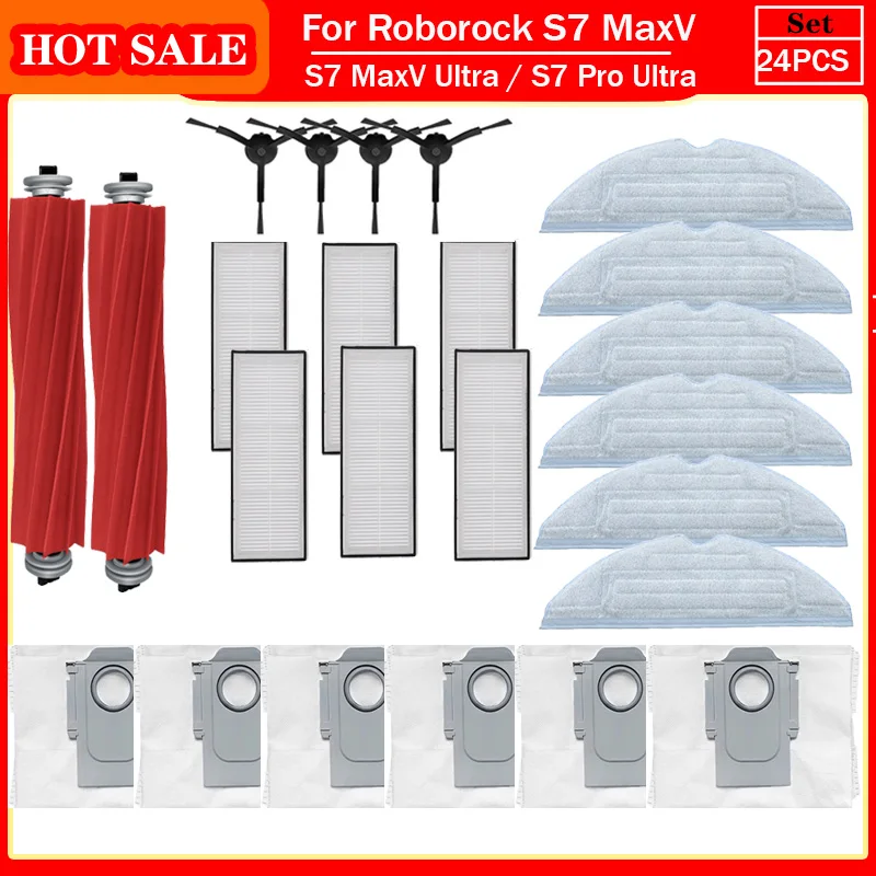 

Compatible For Roborock S7 MaxV Ultra / S7 Pro Ultra Accessories Replacement Spare Parts Main Side Brush Filter Mop Dust Bag