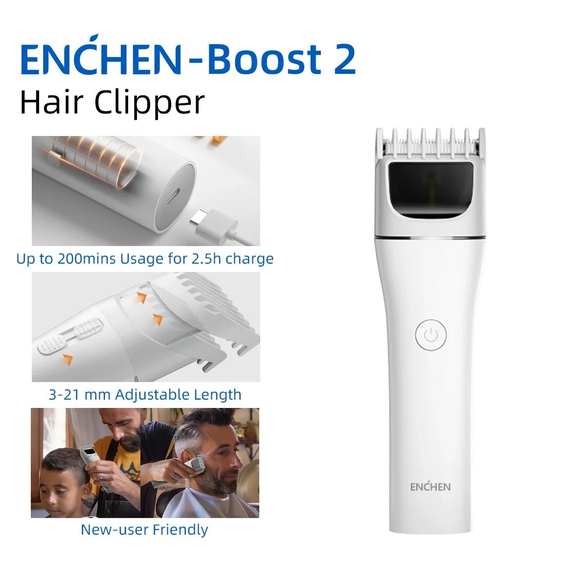 ENCHEN Hair Trimmers Professional Haircut Machine Electric Hair Trimmers Adjustable Clippers Body Trimmer for Men Boost 2 hair clipper,hair trimmer,body trimmer