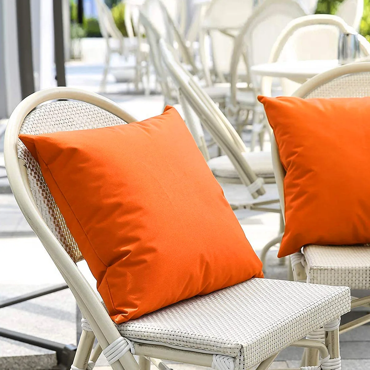 Solid Color Outdoor Waterproof Cushion Cover Candy-colored Simple Rainproof Stain-resistant Throw Pillow Covers for Patio Sofa 6