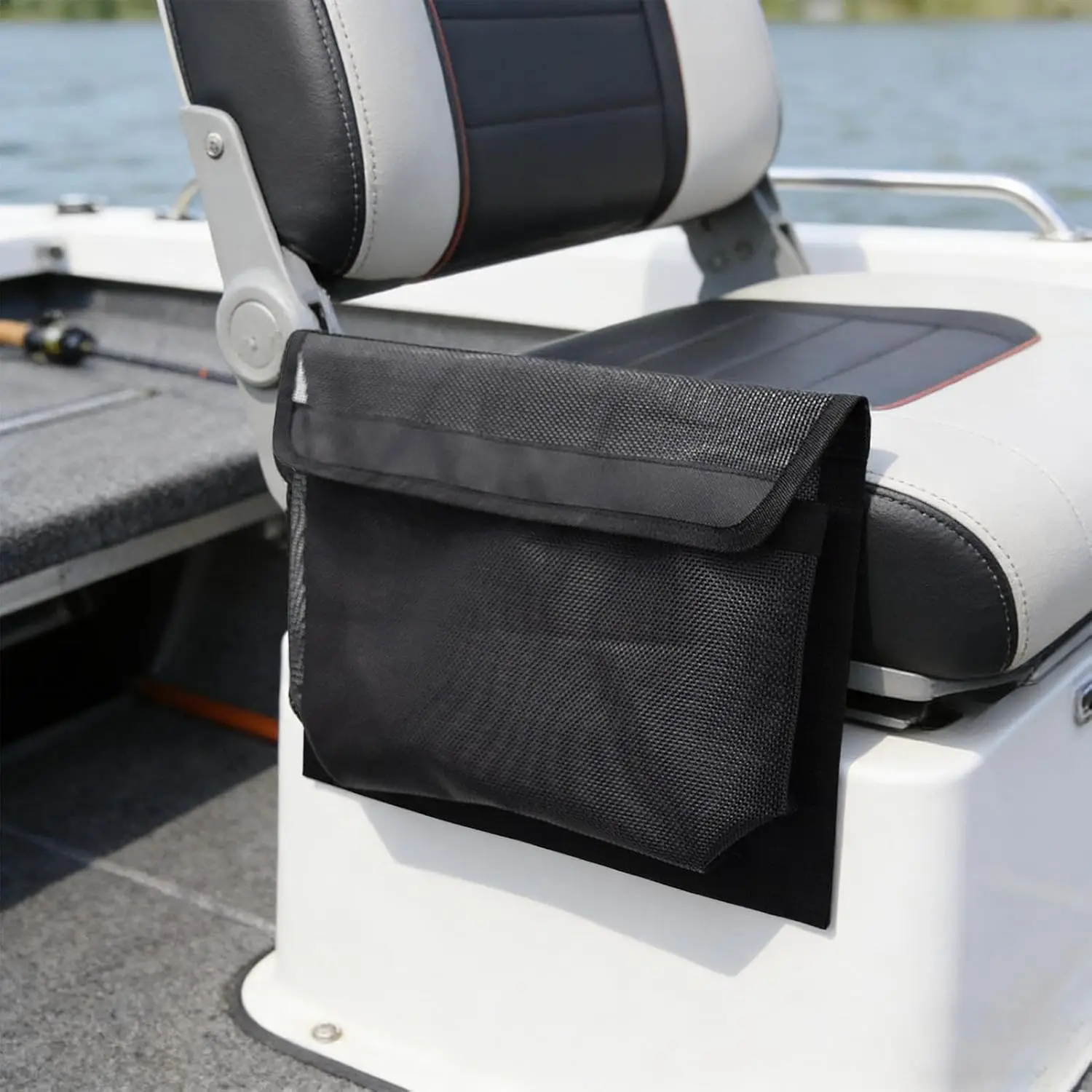 Waterproof Self-Adhesive Mesh Storage Bag with Cover