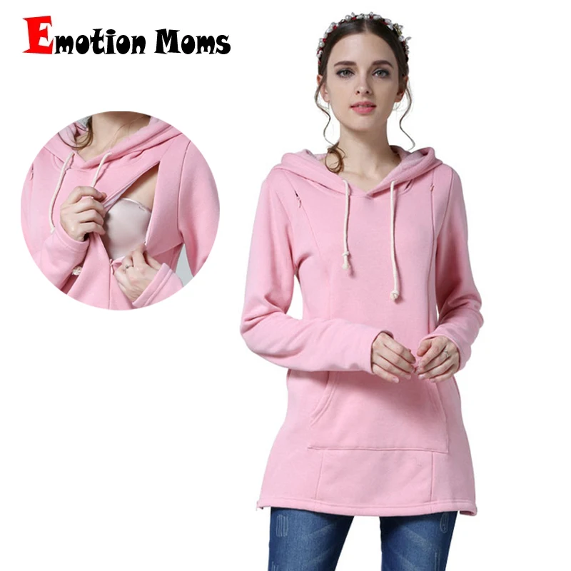 Emotion Moms New Winter Pregnancy Maternity Clothes Tops for Pregnant Women Breastfeeding Hoodie