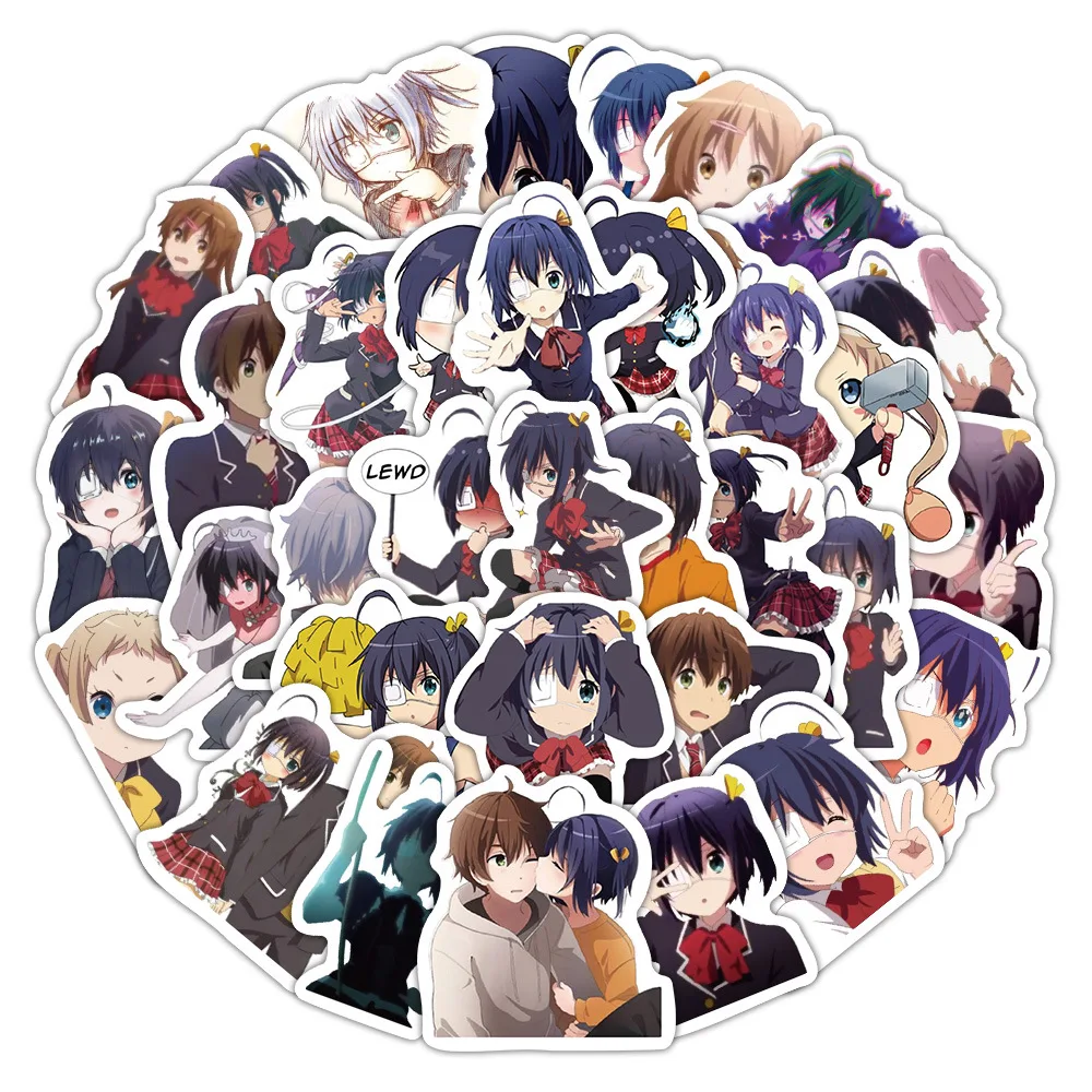 10/60PCS Takanashi Rikka Aufkleber Take On Me Cartoon Aufkleber Lustige Anime Dekoration Laptop Gitarre Auto Fahrrad Cartoon Aufkleber Spielzeug