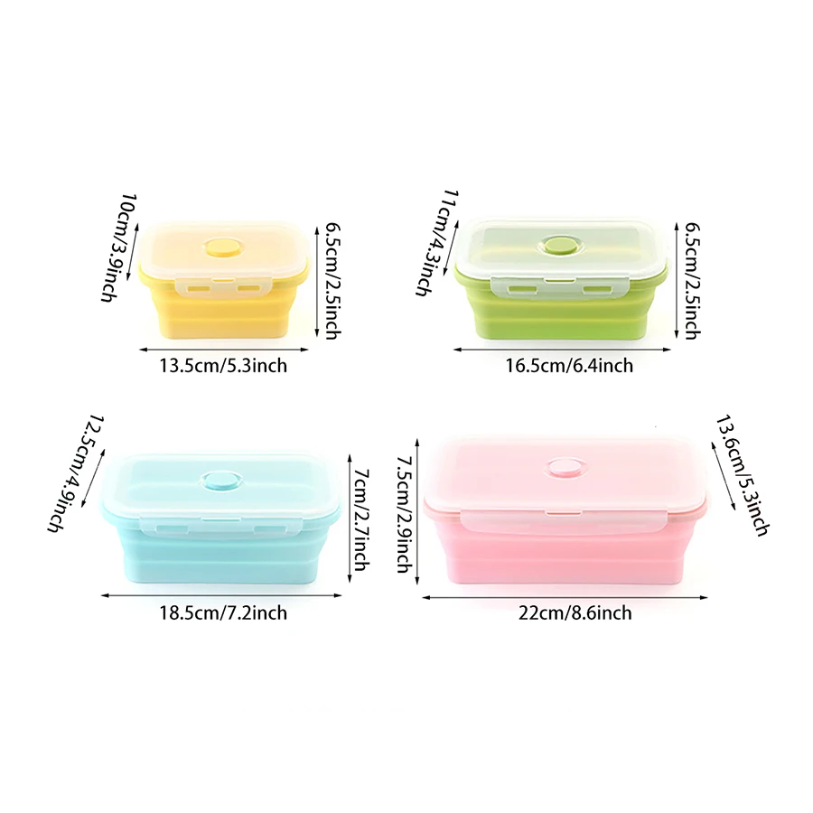 Foldable silicone lunch box is light, portable, high-temperature resistant and thickened outdoor picnic camping food storage box Kitchen Foldable silicone lunch box is light, portable, high-temperature resistant and thickened outdoor picnic camping food storage box Kitchen