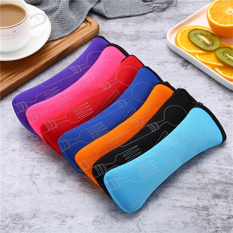 Tableware Bag Box Cutlery Storage Bag Portable Travel Fork Spoon Knife Dinnerware Packaging Pouch Storage Case with Zipper tableware storage bag,tableware storage box