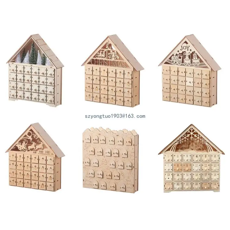

Деревянный Рождественский Календарь Декор Настольное Украшение для Домашних Офисов Настольное Украшение 2024 Navidad Новогодний