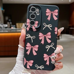 Elegant Pink Bowknot Soft Phone Case Cover - Galaxy S23+ (A847 Black)
