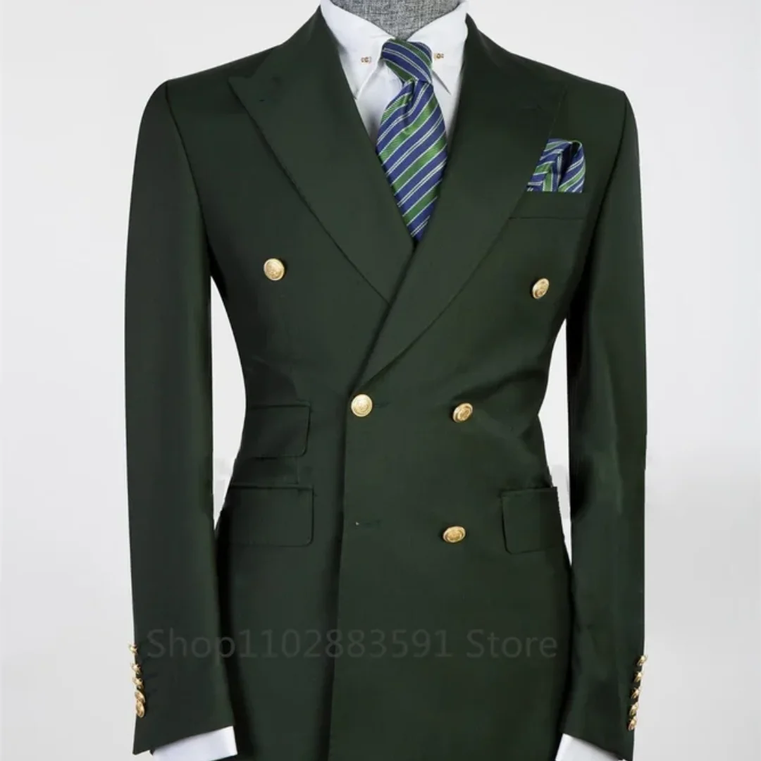 Men's Buttons Closure Collared Neck Casual Groomsmen Attire Suit main image 1