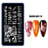 Halloween Nail Stamping Plates Pumpkin Skull Bat Spider Design Stamp Templates Snowflake Festival Pattern Nail Art Stencil Plate 6