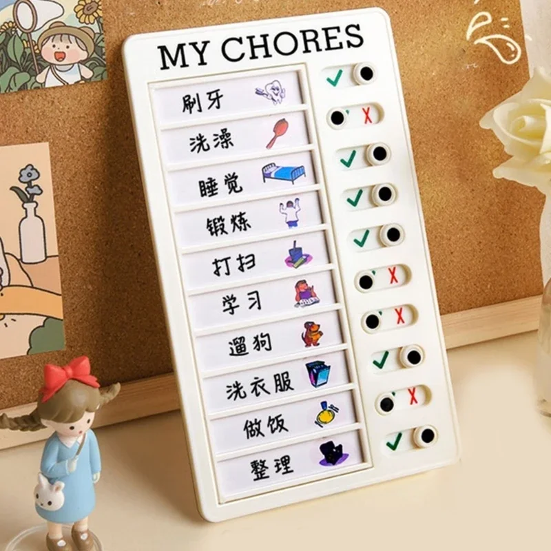 Portable Chore Chart for Kid, Chore Behavior Reward Chart Daily Routine Checklist Task Board for Daily Planning