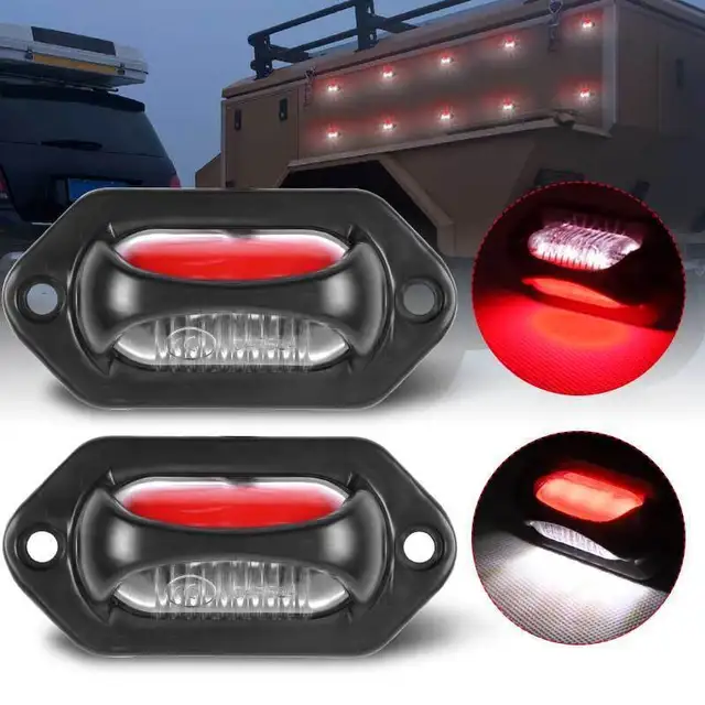 2/1 PCS 12V-24V 6 LED Number License Plate Light Lamp Taillight Universal For Cars Truck Trailers Motorcycle Boat 6