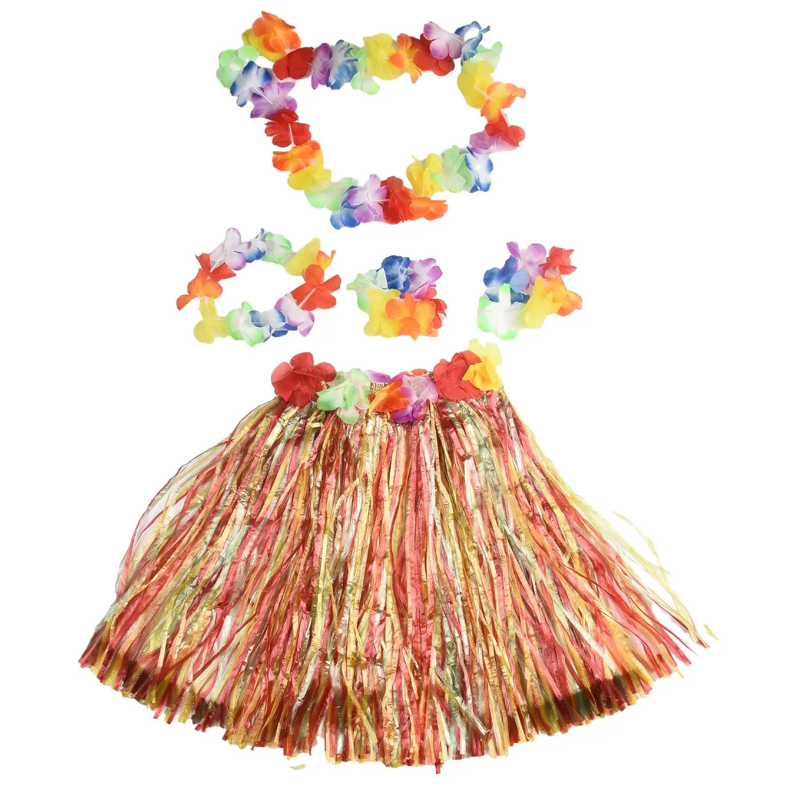 

Costume Grass Skirt Plastic Decoration Holiday Playing Flower Wristband Garland Fancy Hawaiian Lei Funny Suitable