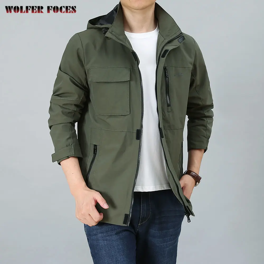 Windbreakers For Men Down Light Jackets Men's Knitted Coat Bomber Coats Hooded Trekking Jaket Cold Style Clothing Mountaineering